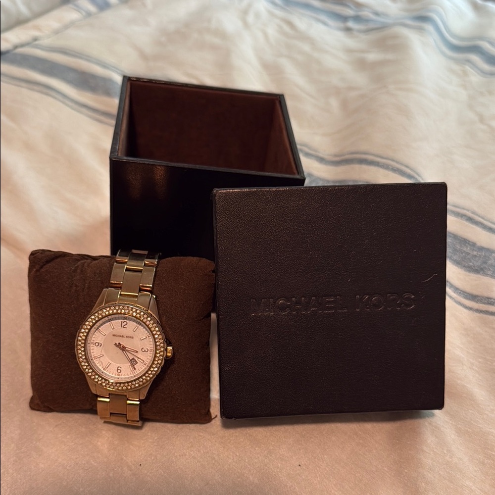 Michael Kors Gold Watch with Metallic Finish